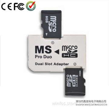 Winfos, Dual Card Slot TF/Micro SD to Ms/Memory Sticks PRO Duo Card Adapter in Lifetime Warranty (W-CR-5400 (dual slot))